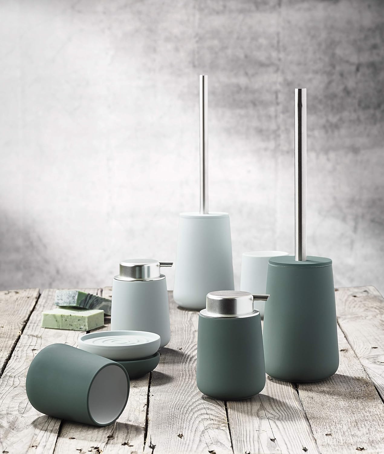 Zone 330125 Toilet Brush, Dusty Green, 4.1 x 14.6 inches (10.3 x 37 cm), NOVA Toilet Brush