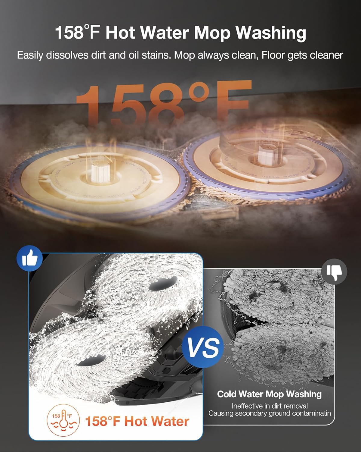 ECOVACS DEEBOT T30S Care Robot Vacuum and Mop, 11000Pa, ZeroTangle Technology, TruEdge Adaptive Edge, Hot Wate Washing, Self-Emptying, Self Refilling, Auto Lifting, Obstacle Avoidance