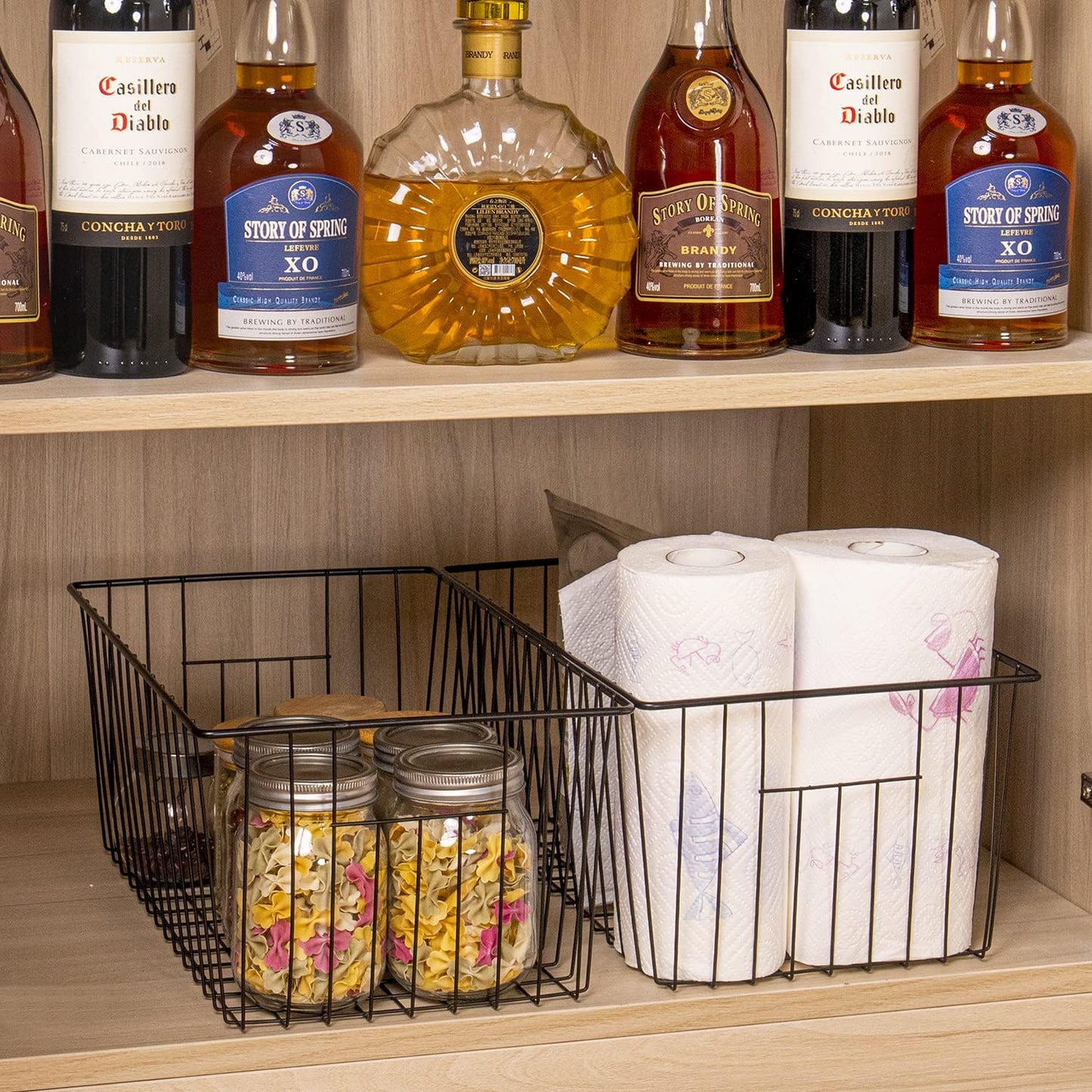 16inch Upright Freezer Organizer Baskets for 13-14,16-21 cu.ft Standup Freezer, Settle freezer chaos and reduce food waste effectively, Durable, Fully Use Space, Improve Air Circulate, Black, 6pcs