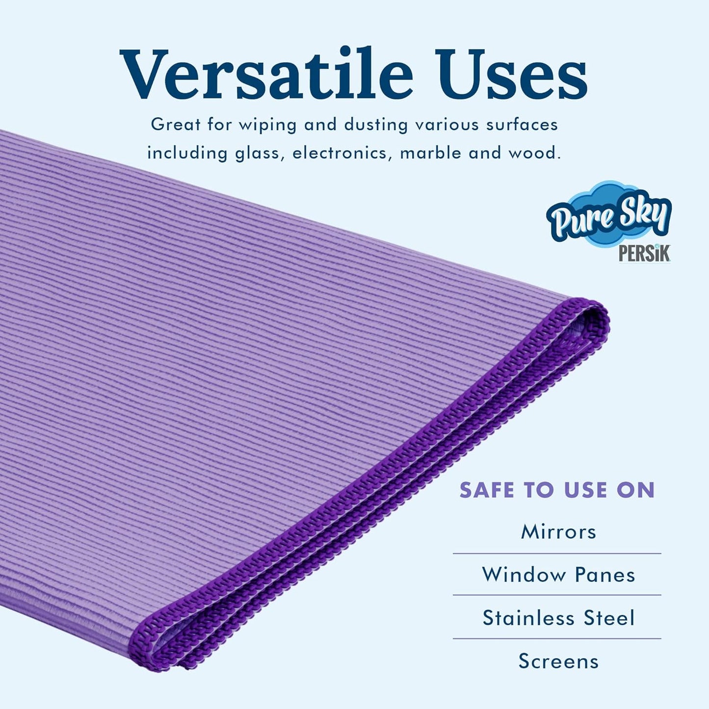 Pure-Sky Microfiber Cleaning Cloth - JUST ADD Water No Detergents Needed – Streak Free Magic Ultra Microfiber Polishing Towel - for Windows, Glass, Mirror and Screen - Leaves no Wiping Mark