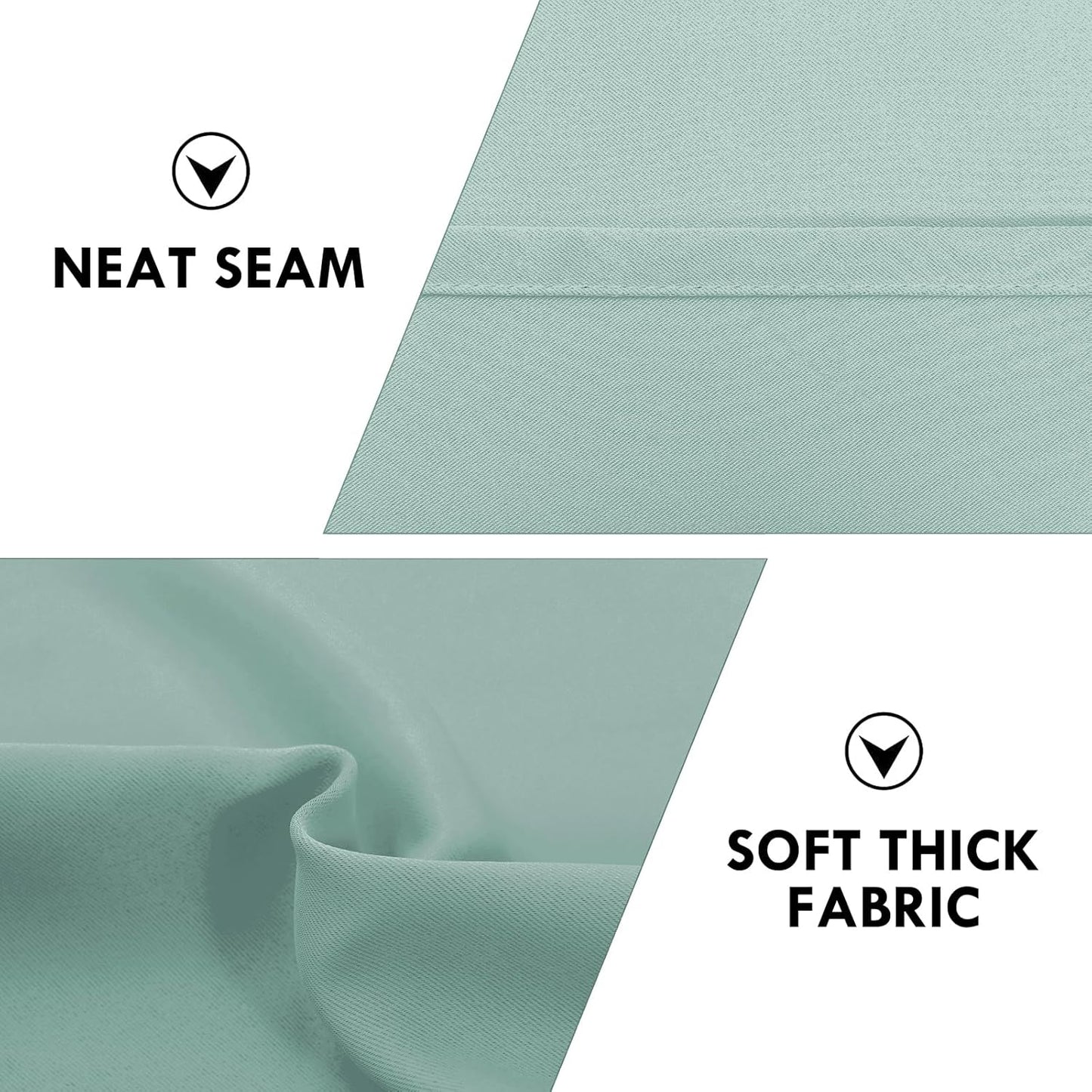 DWCN Blackout Curtains for Living Room Thermal Insulated, Energy Saving & Noise Reducing Bedroom Curtains, Sage Green, W 42x L 63 Inch, Set of 2 Rod Pocket Curtain Panels