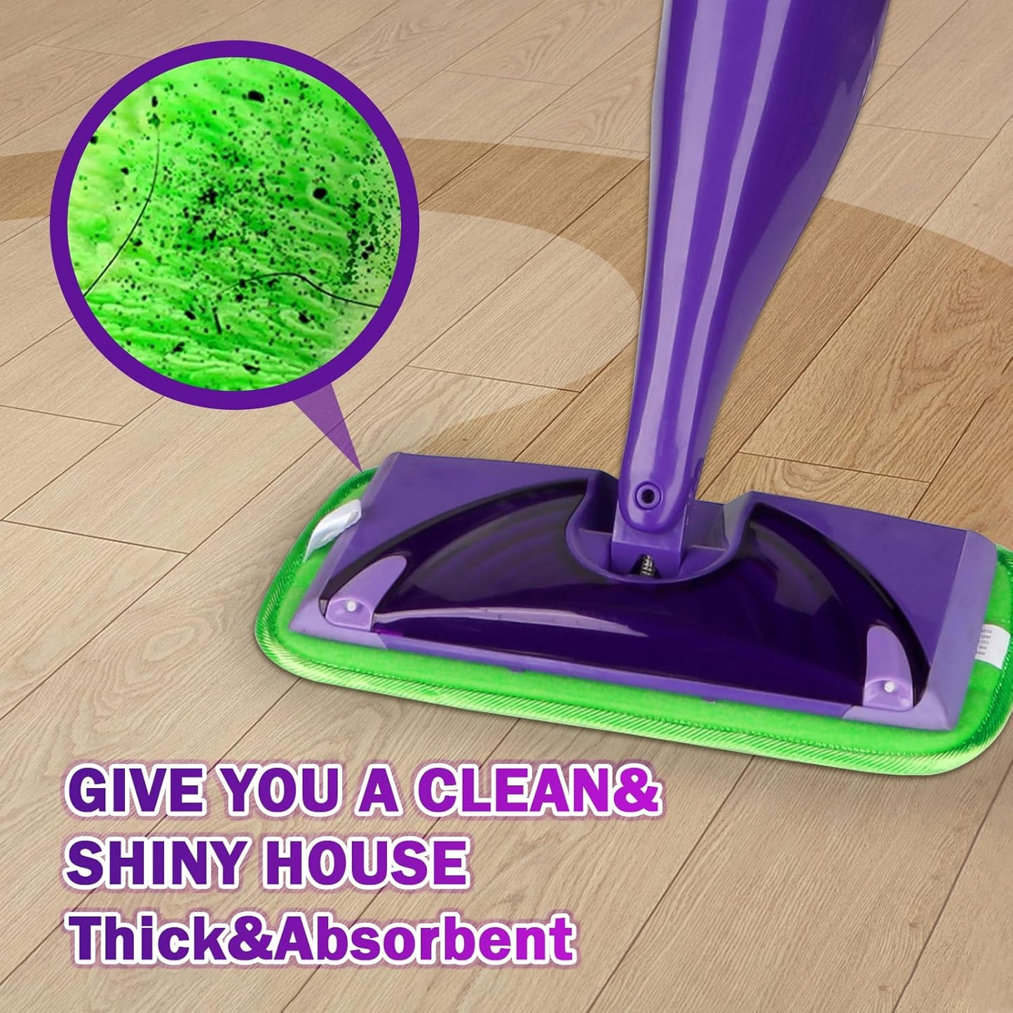 Orighty Reusable Mop Pads Compatible with Swiffer WetJet - Microfiber Pad Refill Machine Washable for Household Cleaning - Cleaning Floor Mop Head Pads Work Wet and Dry - Pack of 8