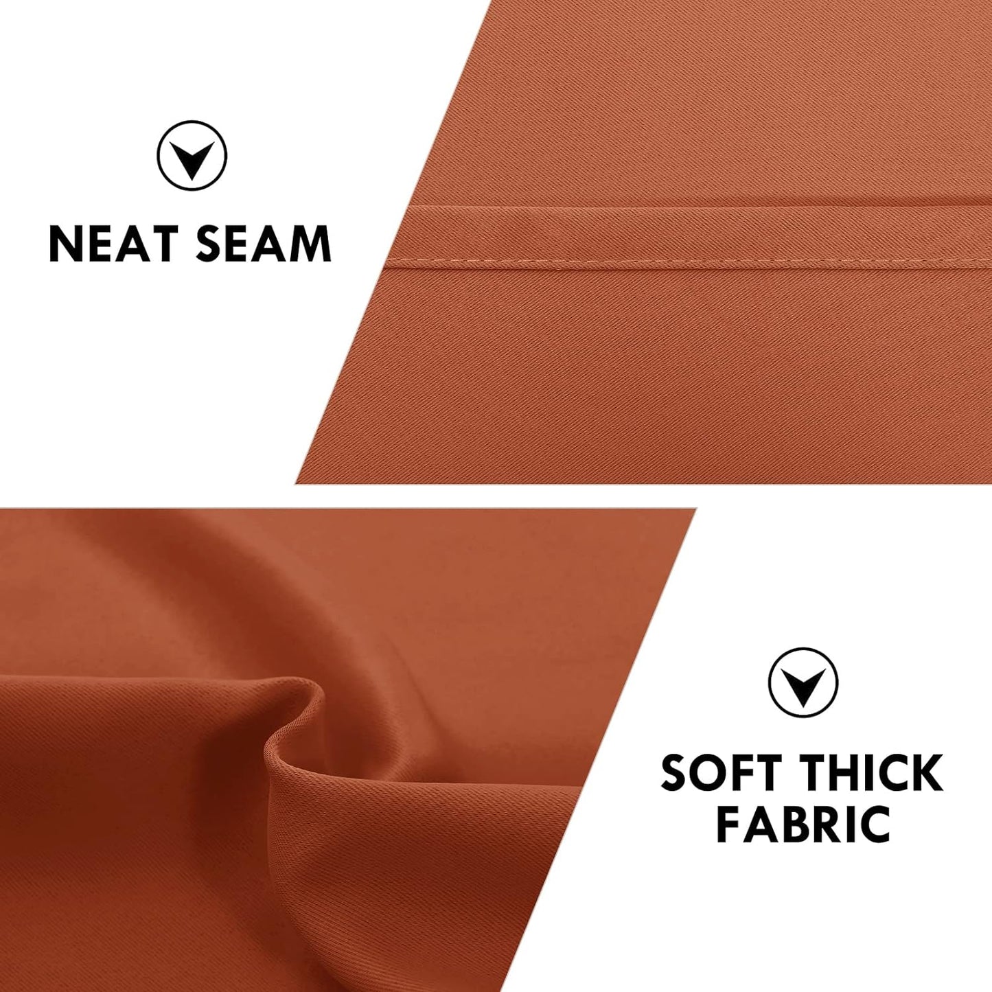 DWCN Blackout Curtains Thermal Insulated, Energy Saving & Noise Reducing Bedroom and Living Room Curtains, Burnt Ochre, W 38x L 84 Inch, Set of 2 Rod Pocket Curtain Panels