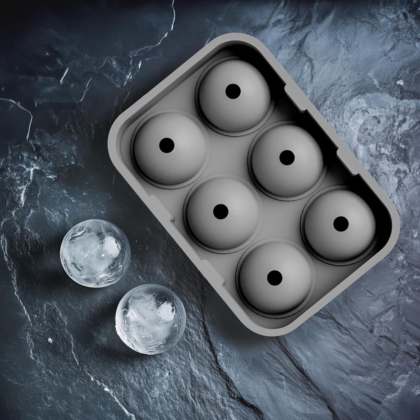 glacio Silicone Ice Cube Trays ā Large Silicone Molds for 2-Inch Ice Cubes and Spheres Whiskey Ice Cube Trays with Lids for Cocktails & Bourbon ā Set of 2