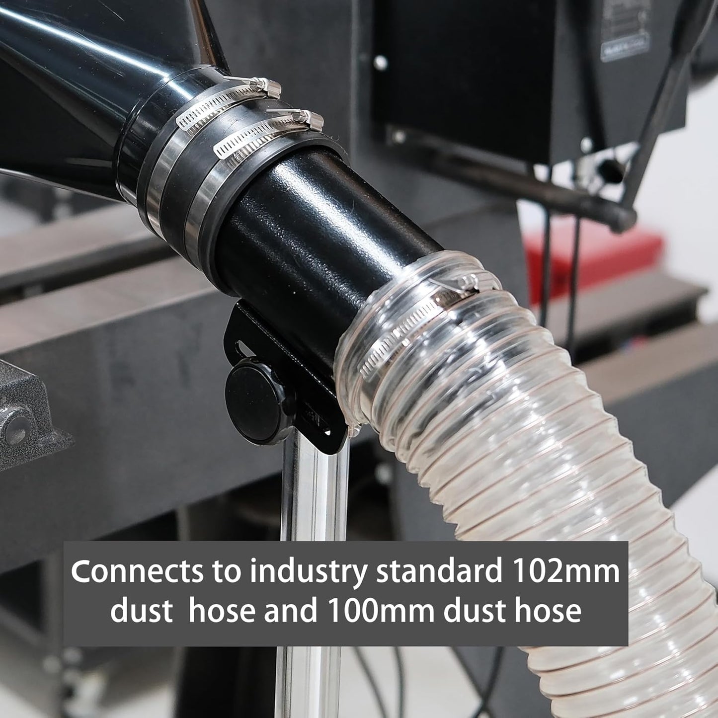 Deluxe Variable Height Dust Extraction Hood with Flexible Rubber Cuff for Interchangable Dust Hood.