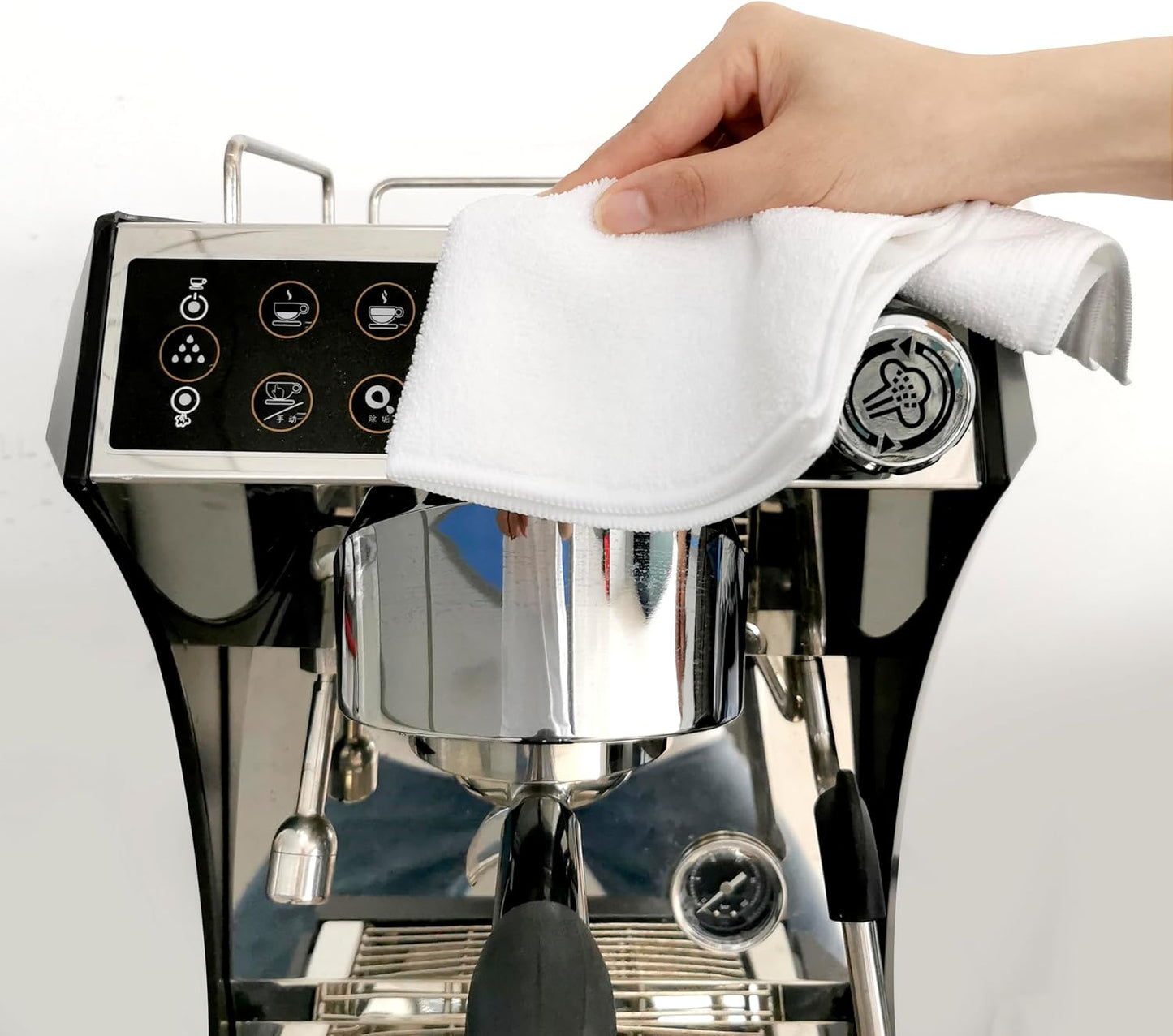 Tricol Clean Professional Extra-Thick Microfiber Cleaning Cloth 12 Pack White (16IN x 16IN, 300GSM, Commercial Grade All-Purpose Microfiber Highly Absorbent, LINT-Free, Streak-Free Cleaning Towels)