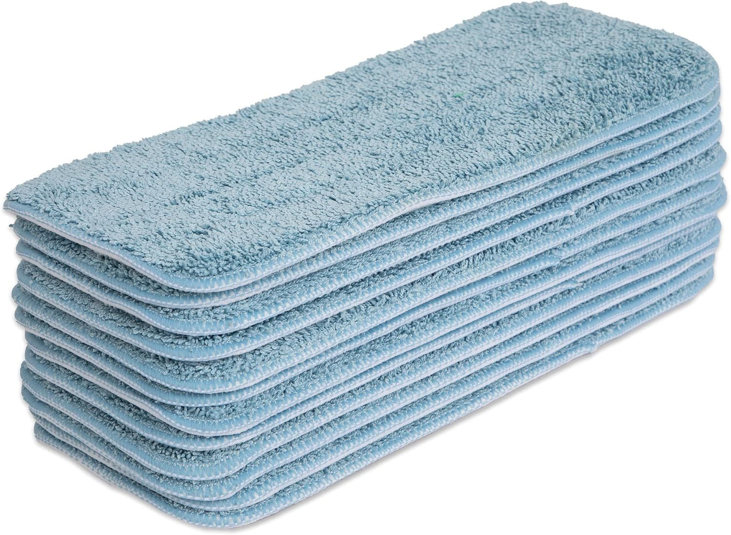 Arkwright Spray Mop Replacement Pads - (Pack of 12) Bulk Microfiber Flat Dry and Wet Refill Mop Pads Floor Cleaning, Compatible with Bona and Rubbermaid, Fits All Mop Heads, 18 in, Blue