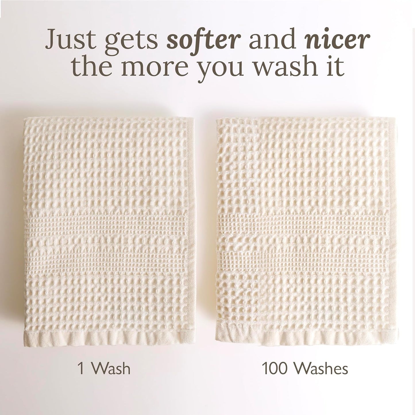 GILDEN TREE Waffle Towels for Bathroom, 100% Cotton Quick Dry Towel, Waffle Bath Towels Large, Absorbent Lightweight Travel Towel, Bath Towels Set of 2, Classic Style (White)