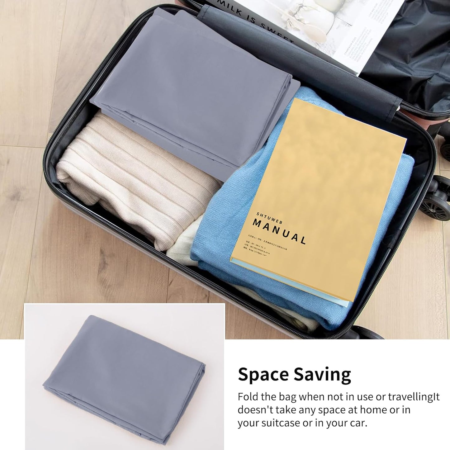 ZPECC Travel Laundry Bag 24 Pack,Bulk Extra Large Heavy Duty Bags, Durable Dirty Clothes Organizer With Drawstring, Fit a Basket or Hamper (40" X 30",Purple Hemp)