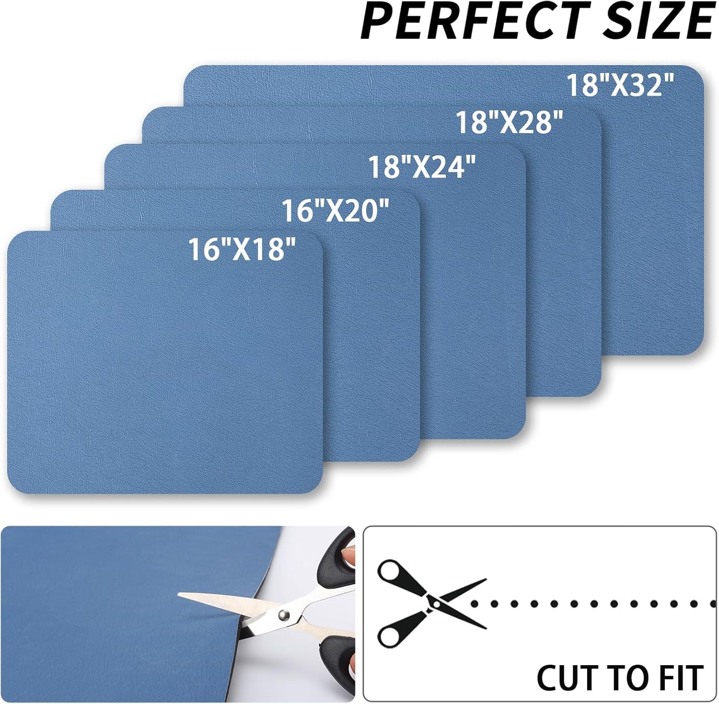 Dish Drying Mat for Kitchen Counter, Heat Resistant Drainer Mats with Non-slip Rubber Backed, Hide Stain Kitchen Super Absorbent Draining Mat, Easy to Clean Dish Rack Pad, Blue 18"x32"