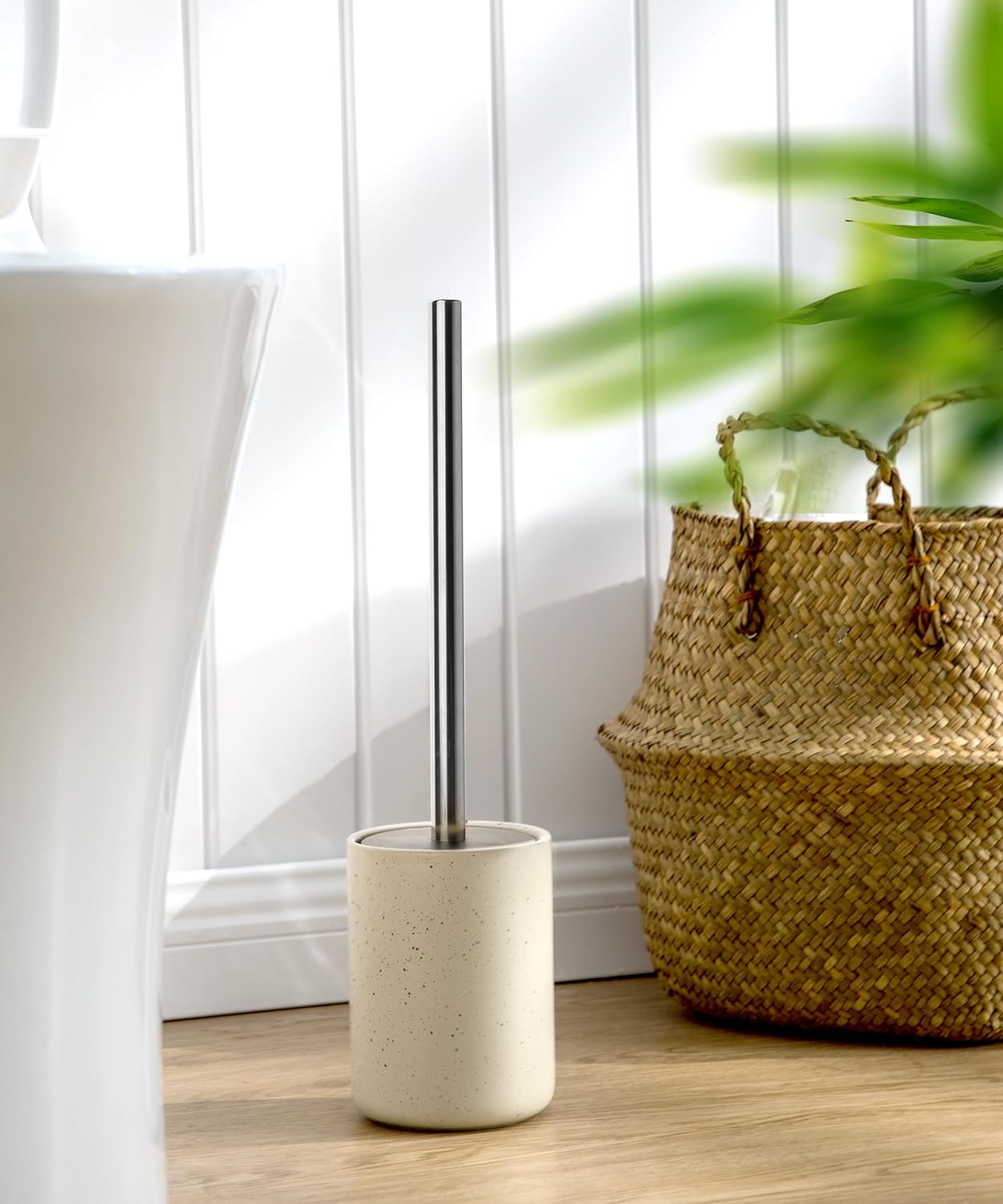 2 Pack Toilet Bowl Cleaning Brush Set for Bathroom, No Assembly and No Scratching Toilet Bowl, 304 Anti-Rust Handle