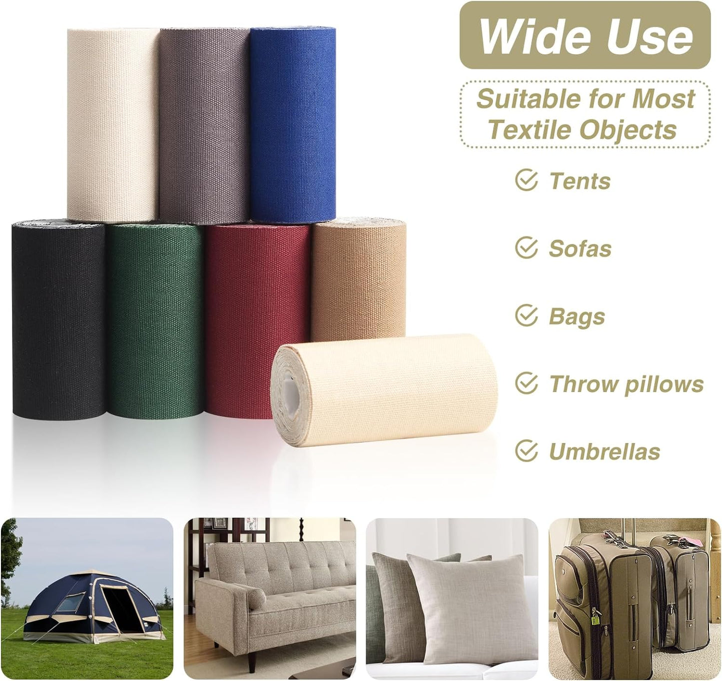 Canvas Repair Tape 4×70 Inch Waterproof Self-Adhesive Fabric Repair Patch for Repairing Boat Covers,Tents,Patio Umbrellas,Car Seats,Luggage,Sofas.(Dark Brown)