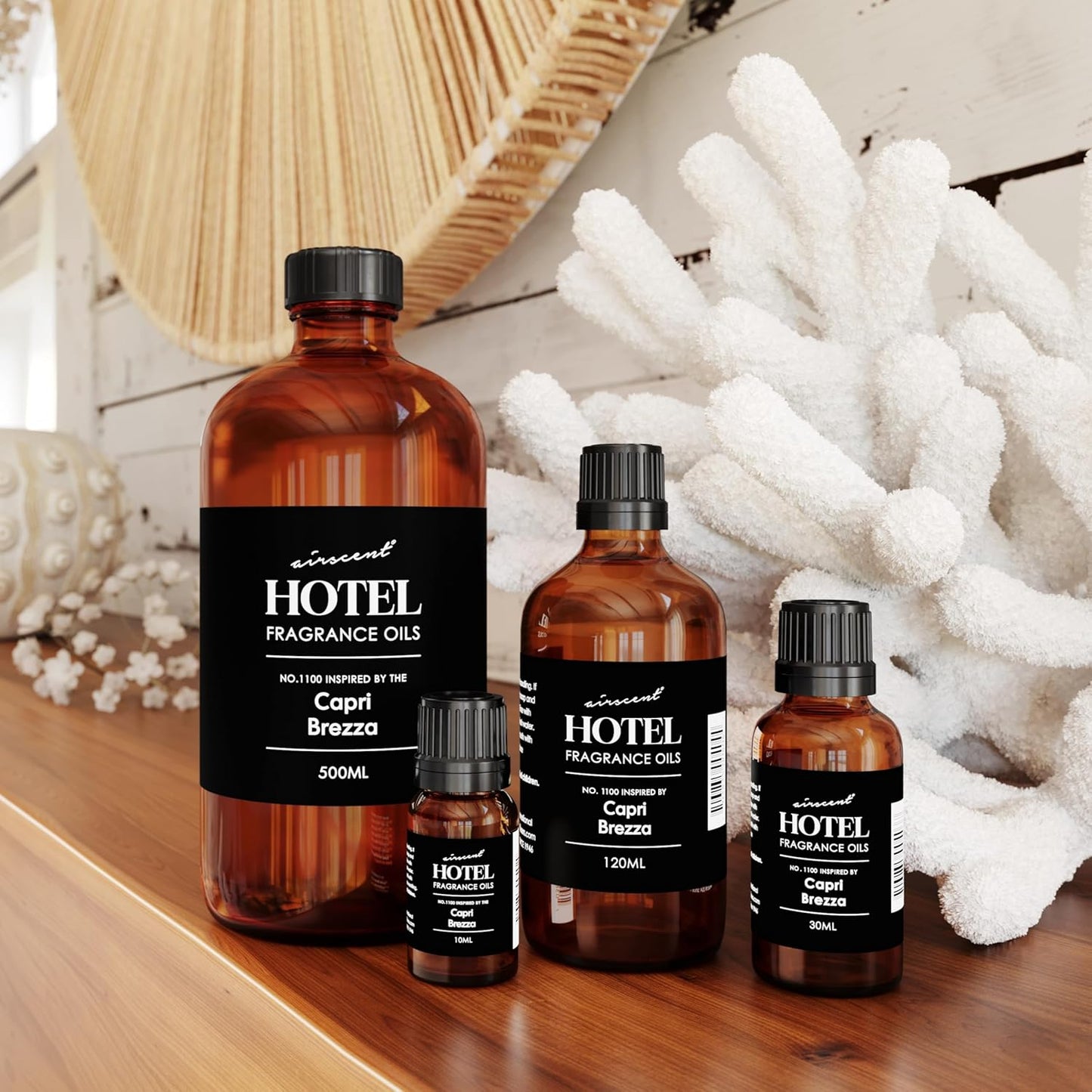 AirScent Capri Brezza Diffuser Oil No. 1100 - Volcano-Inspired Premium Fragrance Oil for Ultrasonic and Waterless Diffusers and Crafting - 30 ml, 1 fl oz Glass Bottle with Dropper