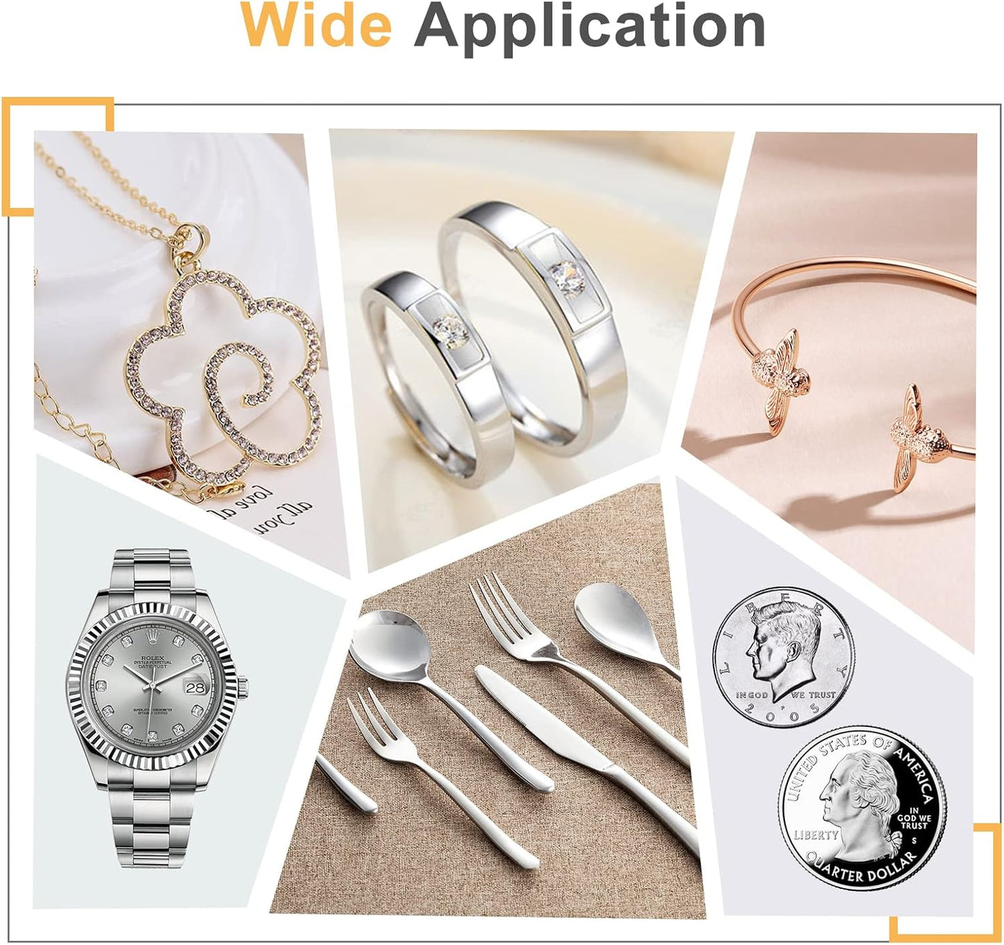 CATIFLIN 100pcs Jewelry Cleaning Cloth, Silver Polishing Cloth Individually Wrapped, Small Jewelry Polishing Cloth for Sterling Silver, Gold, Platinum and More (White, 3.15" x 3.15")