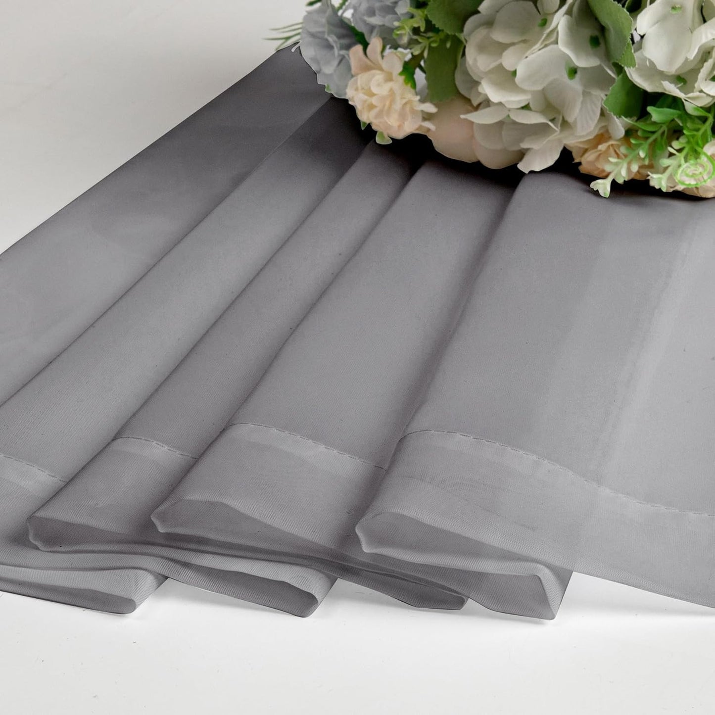 Chyhomenyc Charcoal Grey Sheer Curtains 78 Inches Long 2 Panels Set for Living Room, Light Filtering Voile Lightweight Bedroom Curtains, Rod Pocket Solid Window Treatment Drapes, Each 42W x 78L