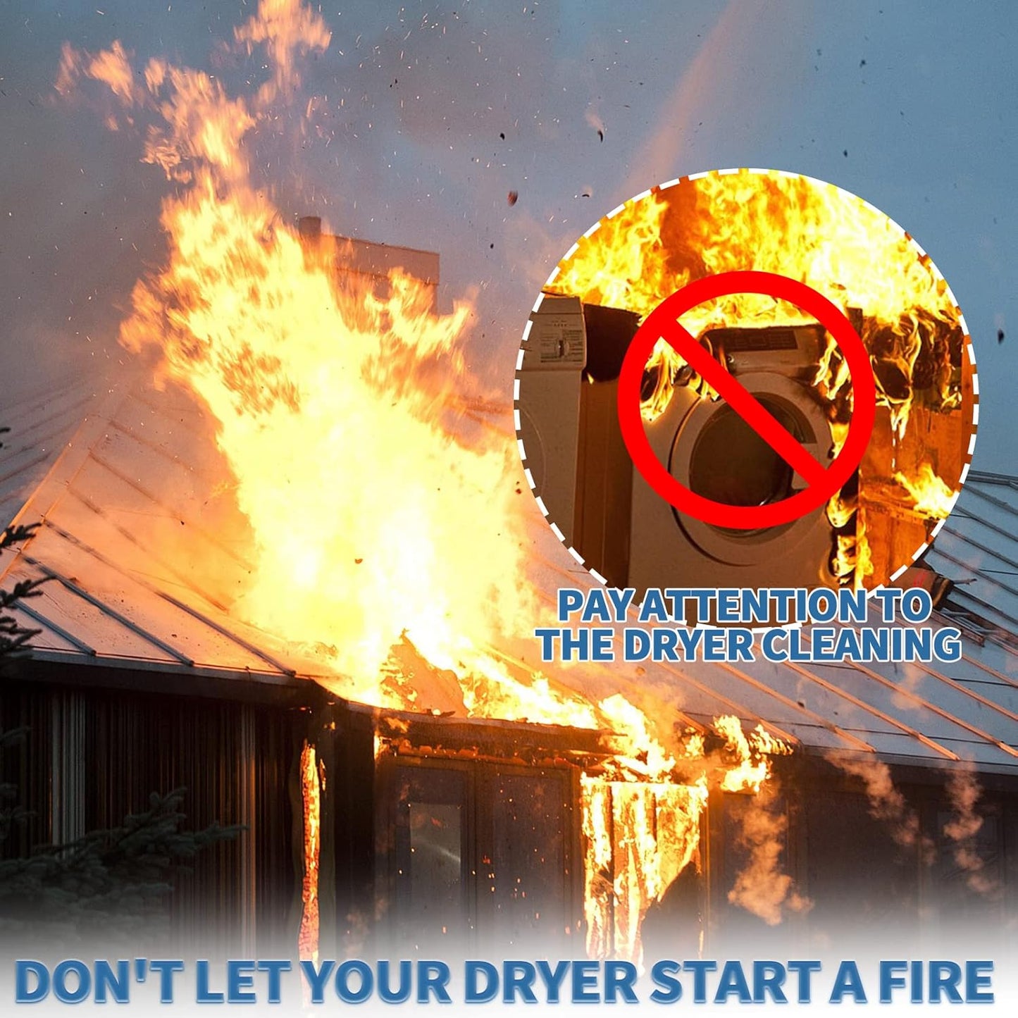 Bluesea 7 Pieces 20 Feet Dryer Vent Cleaner Kit, Reinforced Nylon Dryer Vent Cleaning Kit, Durable Dryer Vent Brush Vacuum Attachment with Flexible Lint Trap Brush, Vacuum & Dryer Adapters