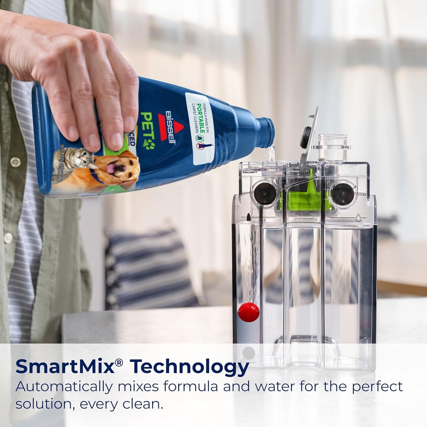 BISSELL Little Green ProHeat SmartMix, Portable Deep Cleaner, Self-Cleaning Tough Stain Tool and Specialized Pet Hair Removal Tool Included, 3935