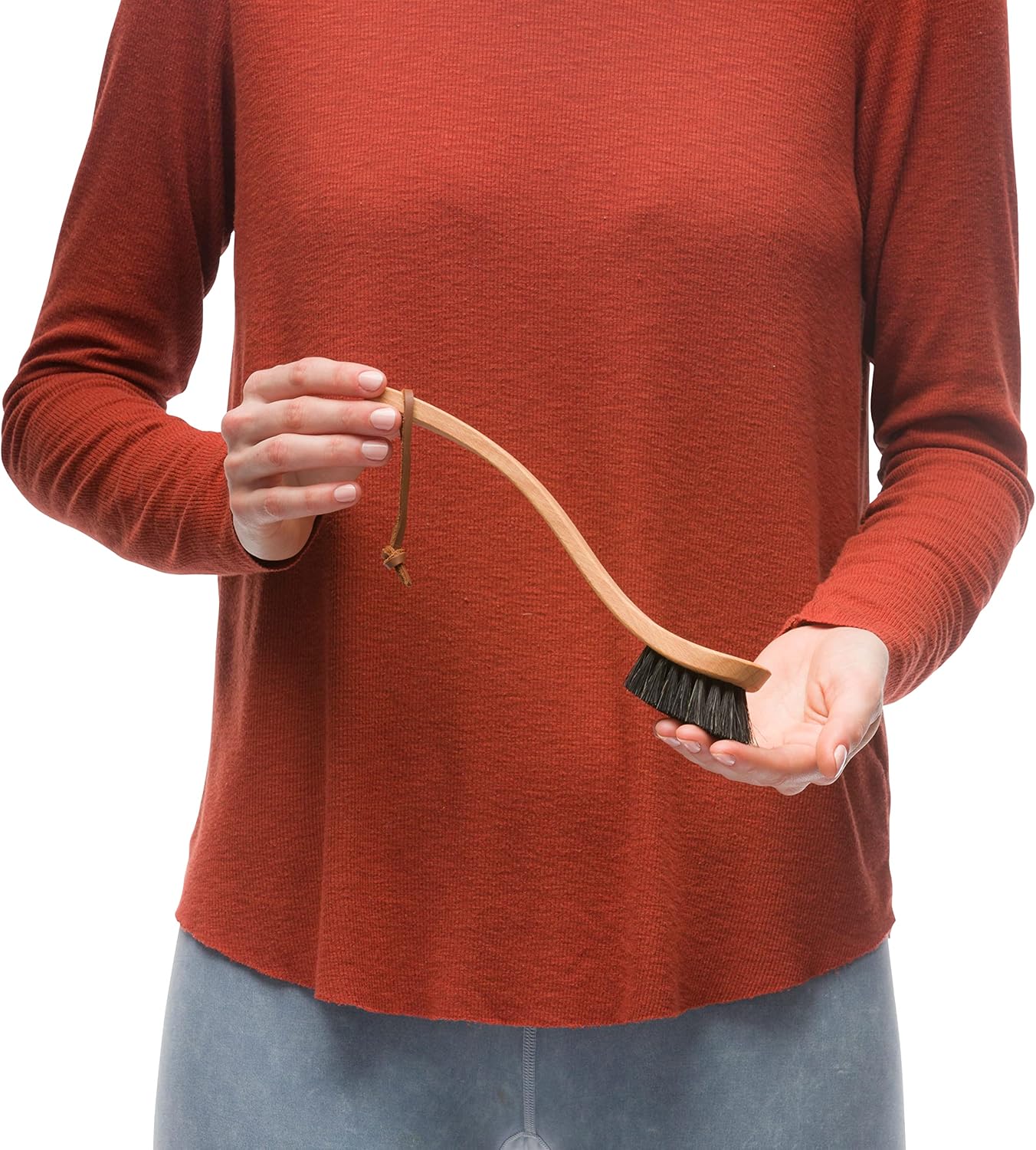 Redecker Curved Dish Brush, Soft Horsehair Bristles, Ergonomic Design with Oiled Beechwood Handle, 9-1/4 Inches, Single Unit, Made in Germany