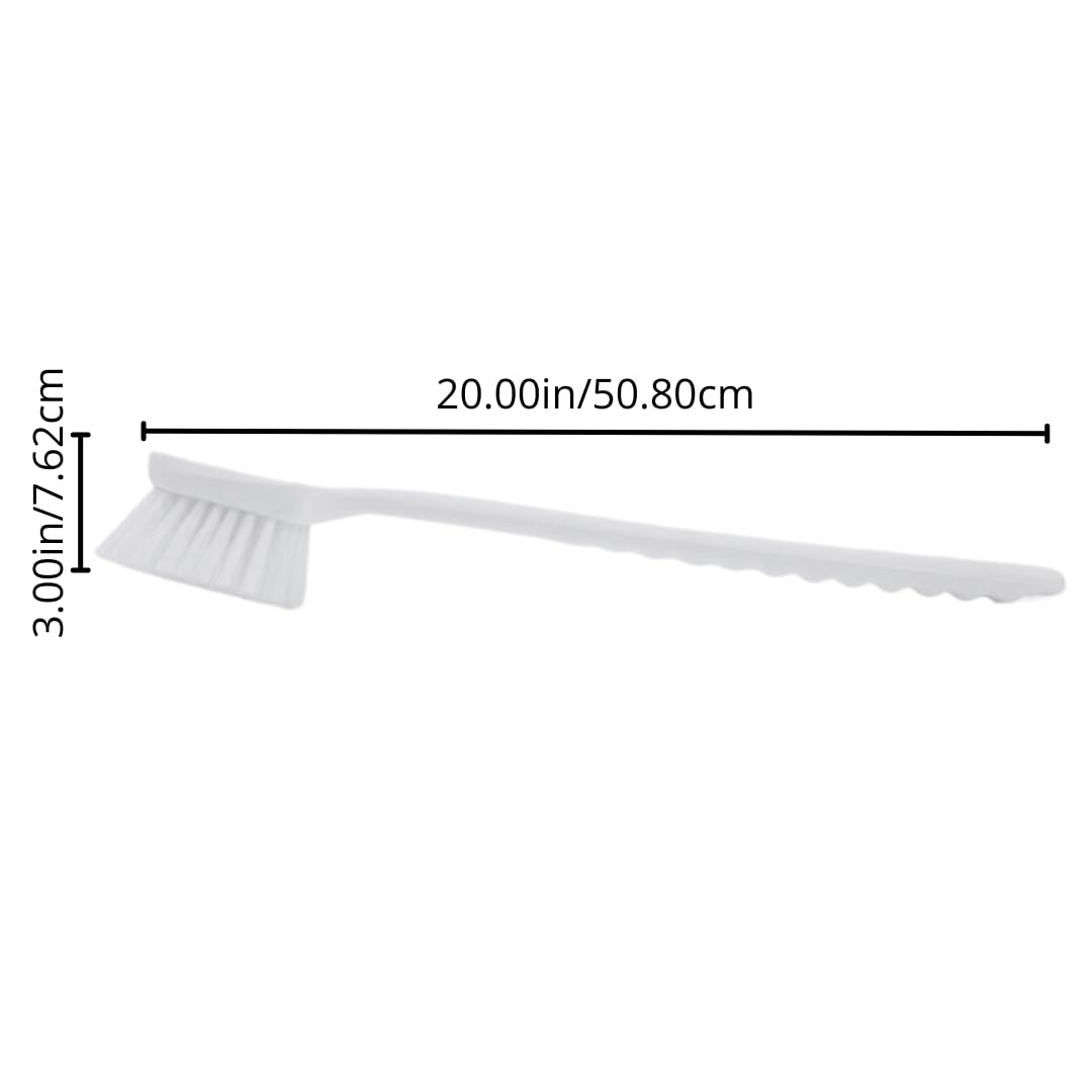 SPARTA Plastic Large Scrub Brush, Kitchen and Utility Brush with Long Handle for Cleaning, 20 Inches, White (Pack of 2)