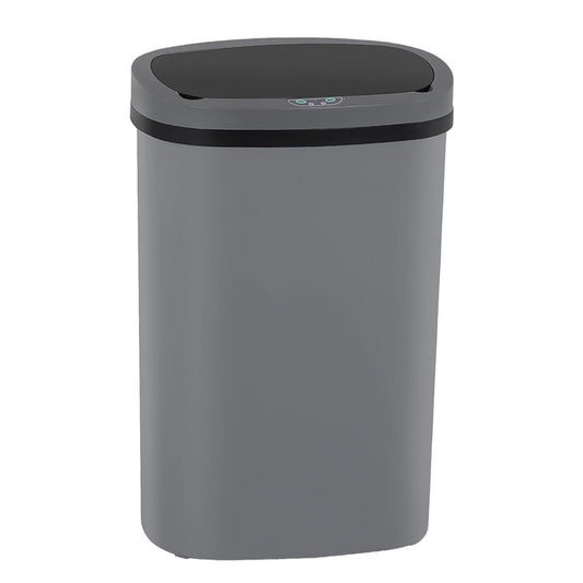 Automatic Motion Sensor Bathroom Trash Can with Lid, 13 Gallon Touchless Trash Bin, Smart Dog Proof Garbage Can, Touch Free Waste Basket for Toilet, Office, Bedroom,Gray