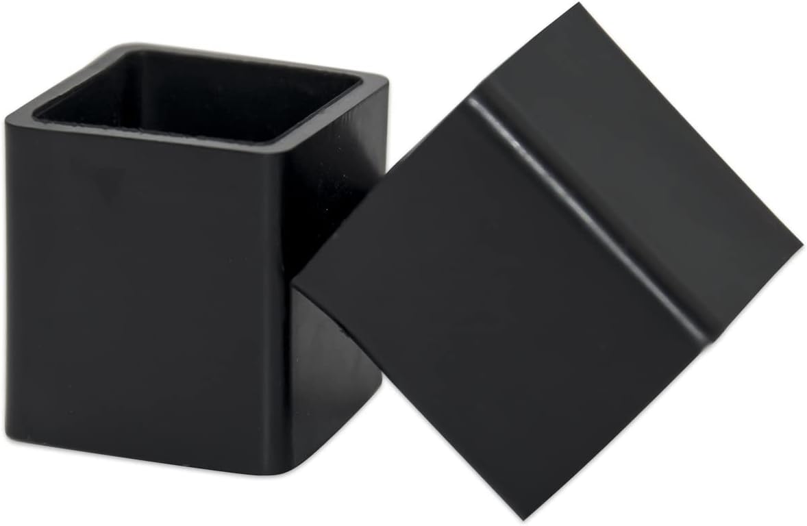 Flyshop Flexible Anti-Scratch PVC Patio Chair Table Leg Caps Tips Floor Protectors Square Furniture Covers, 20pcs, Black, 20 mm x 20mm, 13/16" x 13/16"