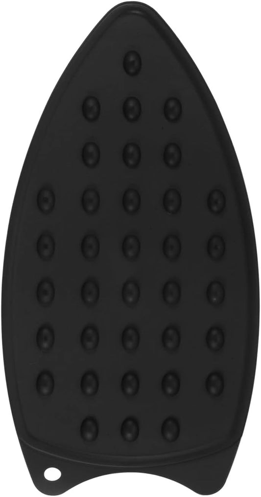 HARFINGTON Silicone Iron Rest Pad, Multipurpose Iron Hot Resistant Mat Iron Rest Plate for Ironing Board Hot Heat Resistant Steam Compact Mat, Black