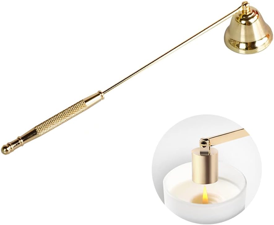 Candle Snuffer, Candlesnuffers Wick Snuffer Candle Extinguisher Accessory for Putting Out Extinguish Candle Wicks Flame Safely, Gold