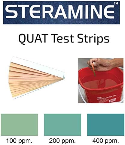 4 Bottles Steramine Sanitizer Tablets - 15x QT-10 Test Strip - Multi Purpose Sanitizing Tablets for Food Contact Surface, Kitchen, Restaurant Cleaning by FryOilSaver (600 Count)