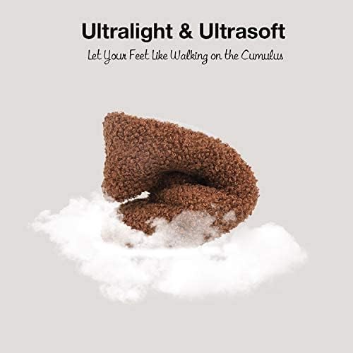 HomeTop Women's Fuzzy Curly Fur Memory Foam Loafer Slippers with Polar Fleece Lining