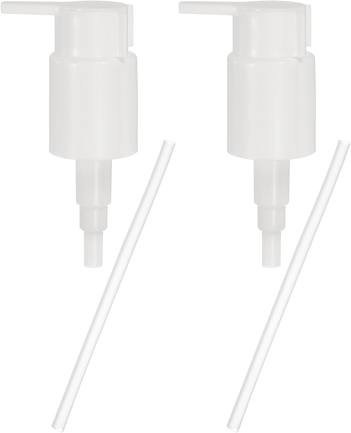 uxcell 2 Pcs Soap Dispenser Pump Heads, Hand Soap Dispensers Top Pumps Replacement Clip-on Pumphead for Standard 24/410 Neck Size Bathroom Lotion Shampoo Bottle, White