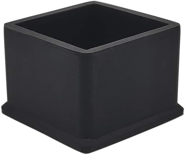 Flyshop Non-Slip Thick Rubber Leg Tips Floor Protectors Square Chair Leg Caps 38 x 38 mm, 1-1/2" x 1-1/2", Black, 20PCS