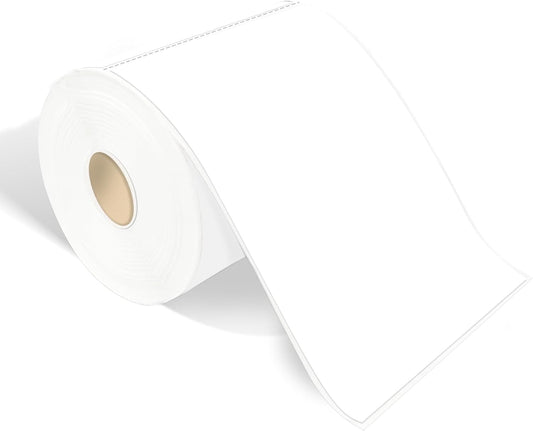 4×6 Inch White Removable Thermal Labels,Waterproof Thermal Label Stickers,200 Sheets per Roll with Perforated Lines