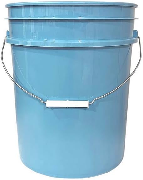 House Naturals 5 Gallon Premium HPDE Plastic Bucket - Made in USA Food Grade Storage Container, BPA Free All Purpose Pail (3, Light Blue)