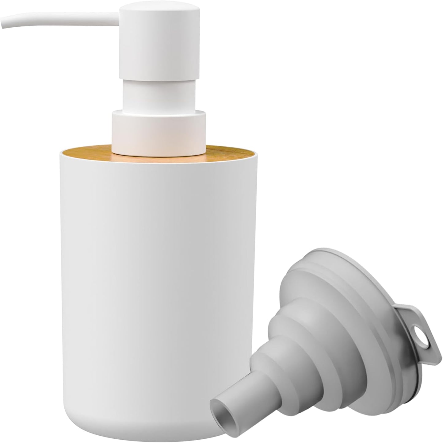 Soap Dispenser for Bathroom and Kitchen, 12oz Modern Minimalist Style Plastic matte white Empty Lotion Dispenser with Refillable Pump,Liquid Bottle for Hand Soap, Dish Soap,College Dorm Use