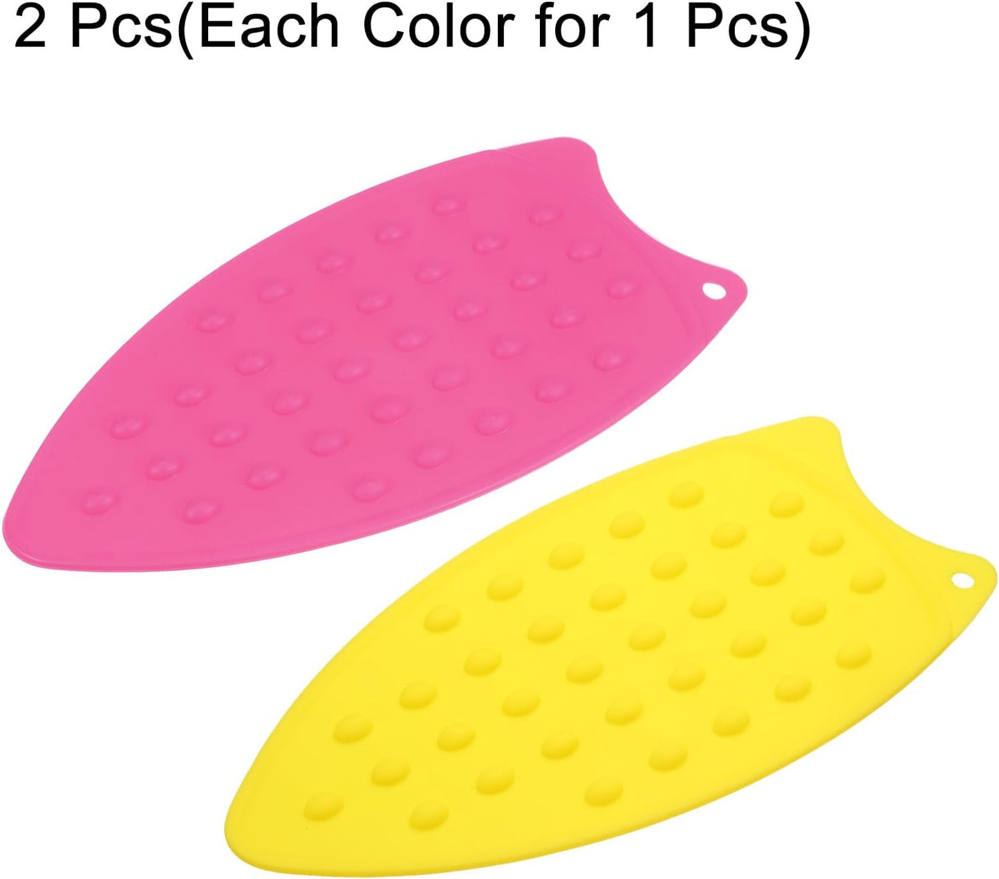 HARFINGTON 2pcs Silicone Iron Rest Pad, Multipurpose Iron Hot Resistant Mat Iron Rest Plate for Ironing Board Hot Heat Resistant Steam Compact Mat, Fuchsia/Yellow