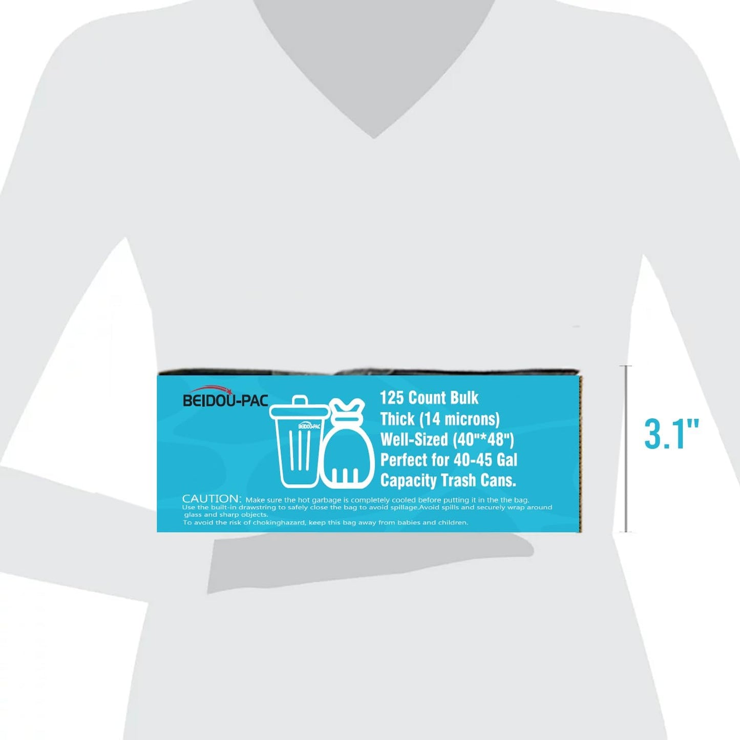 40-45 Gallon Lawn & Leaf Trash Bags, 125 Count Bulk, Heavy Duty Clear Plastic Recycling Bags, Multi-purpose Garbage Bags for Home Commercial, Outdoor, Construction, Industrial