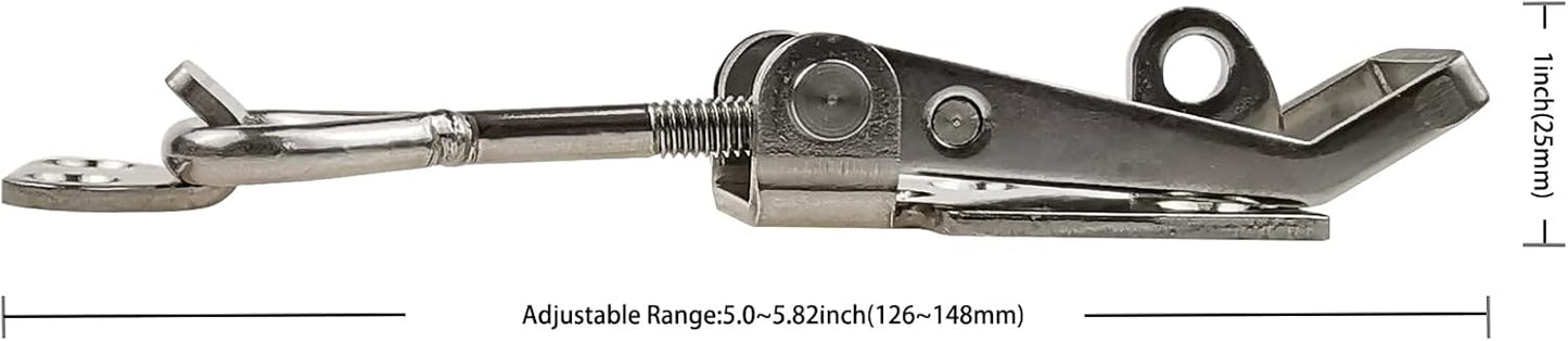 Adjustable Latch Buckle Cabinet Boxes Lever Handle Toggle Catch Latch Lock,Silver,Adjustable Range 126-148mm,2 Pcs