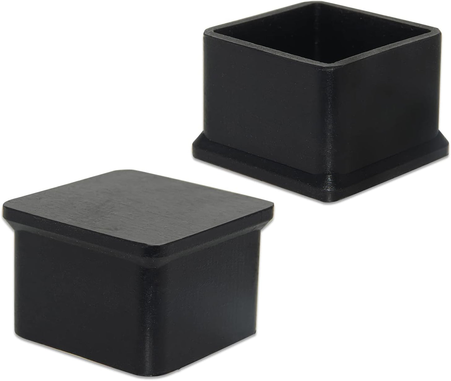 Flyshop Durable Non-Marking Silicone Chair Leg Caps Tips Floor Protectors Square Furniture Table Leg Covers, 20pcs, Black, 50 mm x 50 mm, 2" x 2"