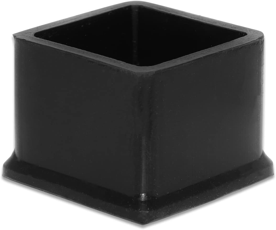 Flyshop Durable Non-Marking Silicone Chair Leg Caps Tips Floor Protectors Square Furniture Table Leg Covers, 20pcs, Black, 30 mm x 30 mm, 1-3/16" x 1-3/16"