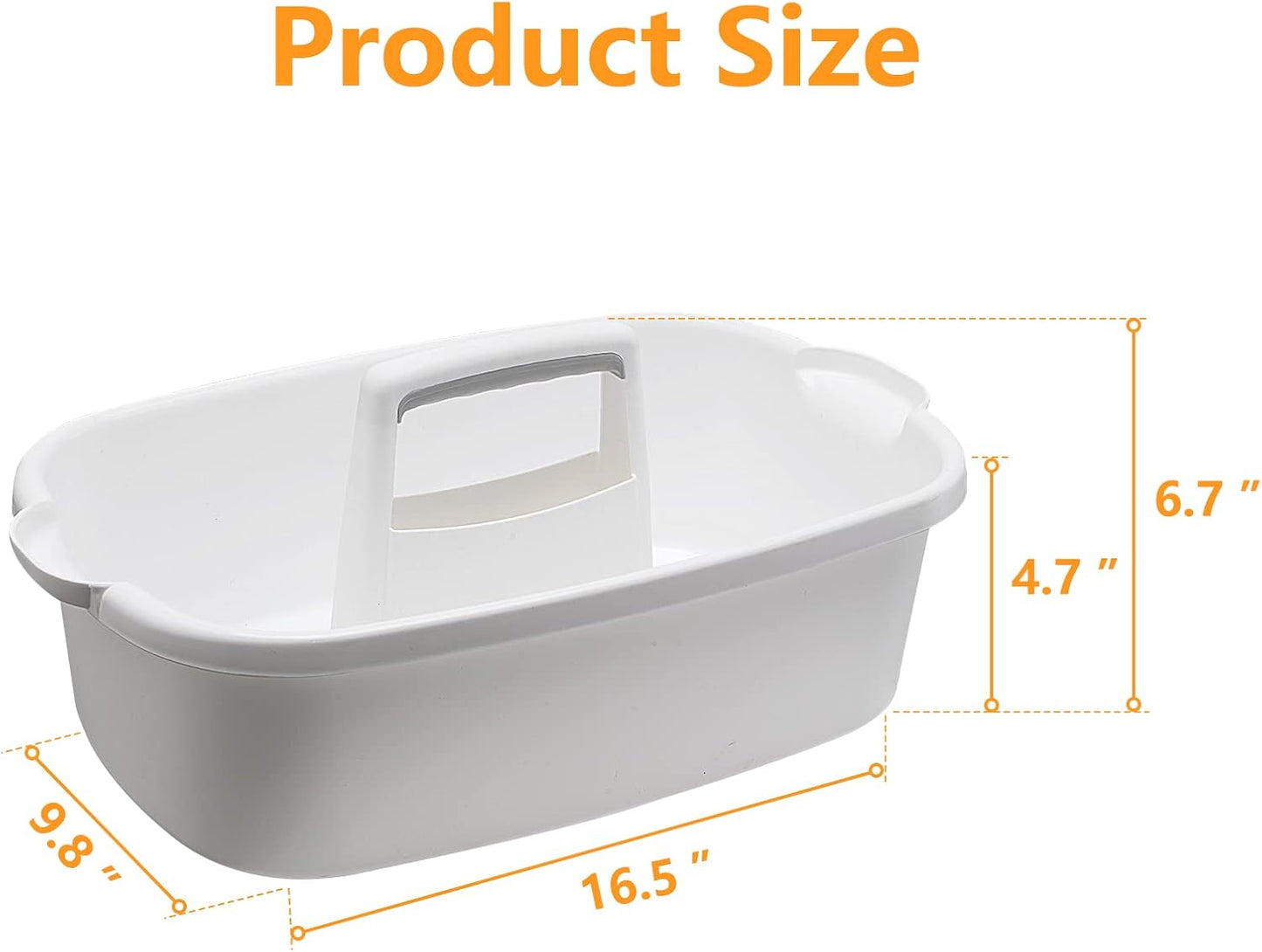 2 Pack Multi-Purpose Plastic Cleaning Caddy with Handle, Shower Caddy Organizer/Storage Basket/Totes Portable for Bathroom Supplies, Cleaning Products, Under Sink Tool, Housekeepers(White2)