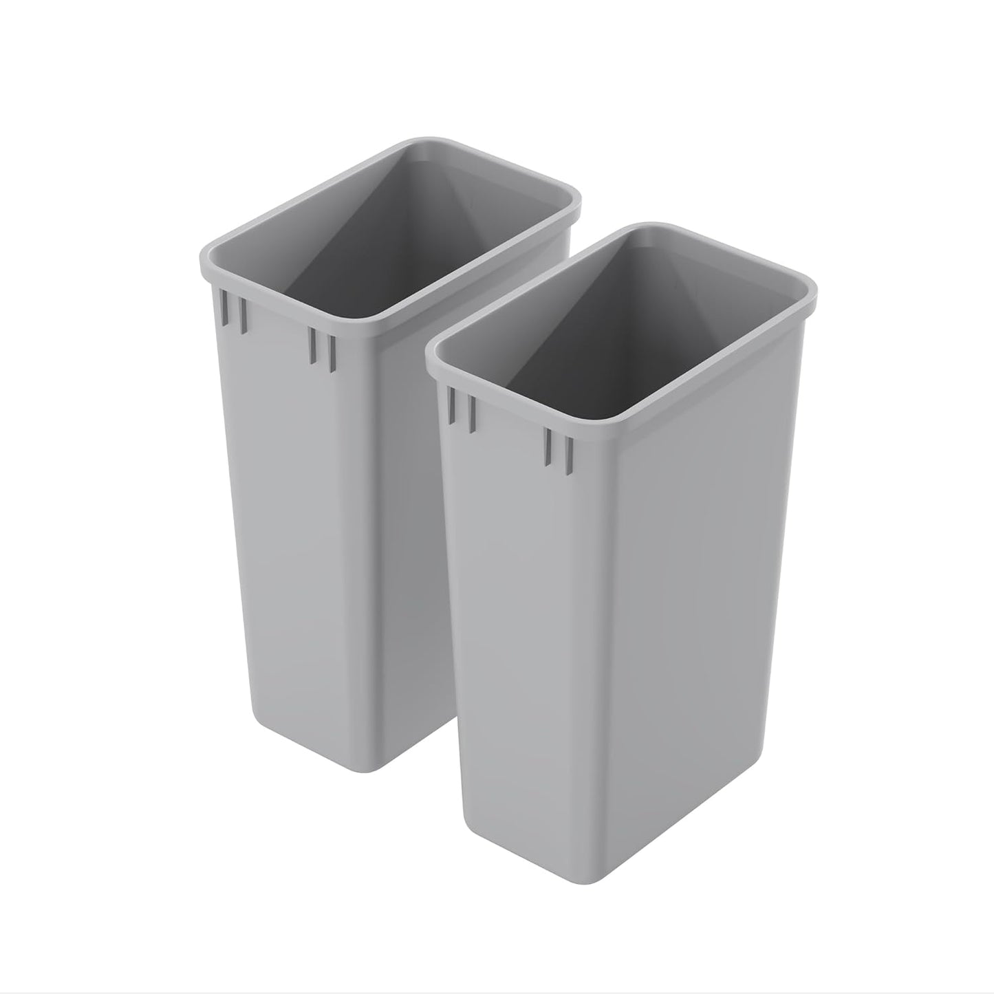 Dowell 50Qt Waste Trash Container, 13Gal, Plastic, Stackable, for Kitchen/Bathroom/Office, Fits Under Sink/Desk (Grey 4000 50 04-2 Pack)
