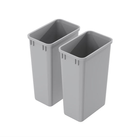 Dowell 50Qt Waste Trash Container, 13Gal, Plastic, Stackable, for Kitchen/Bathroom/Office, Fits Under Sink/Desk (Grey 4000 50 04-2 Pack)