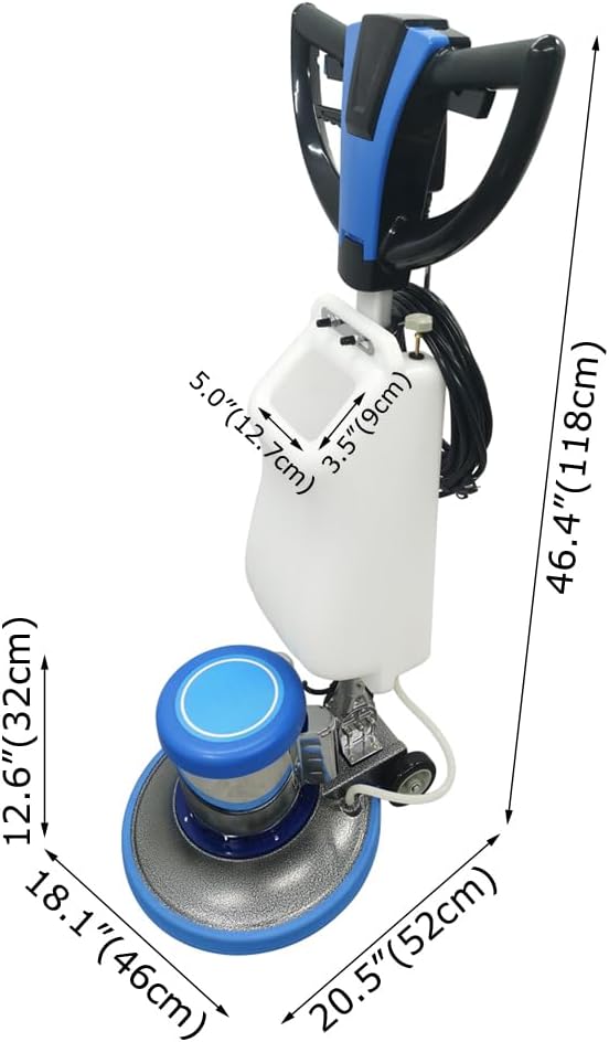 Floor Scrubber Buffer Polisher Commercial Floor Scrubber Machine 17" Tile Floor Cleaning and Polishing Machine 110V 1100W