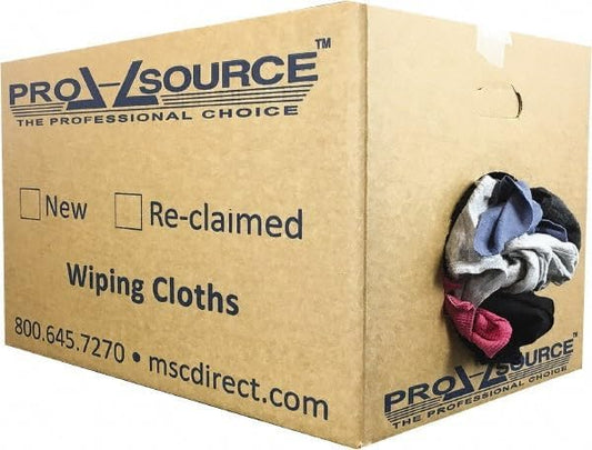 PRO SOURCE Low Lint Reclaimed Cotton Shop Rags, Washable Reusable Disposable (50 lb Box)