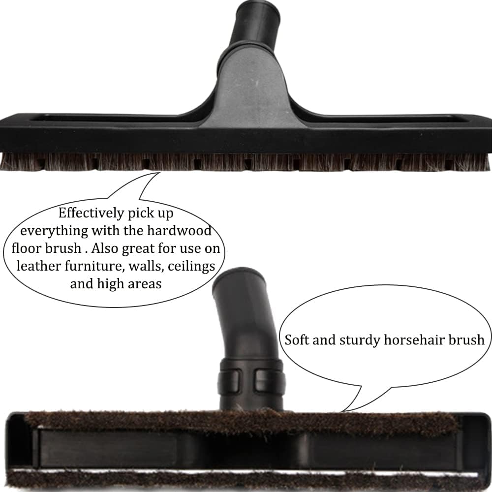 GIB Hardwood Floor Brush 32mm 1 1/4 inch 360 Degrees Swivel Head 12in Wide Multi Surface Vacuum Attachment