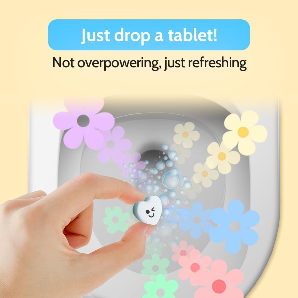 Effervescent Bathroom Air Freshener - Fresh Rosemary - Toilet Deodorizer, Bathroom Odor Eliminator, Toilet Freshener, Flushable Air Freshener Toilet Tablets, 1 Pack (30 Tablets)
