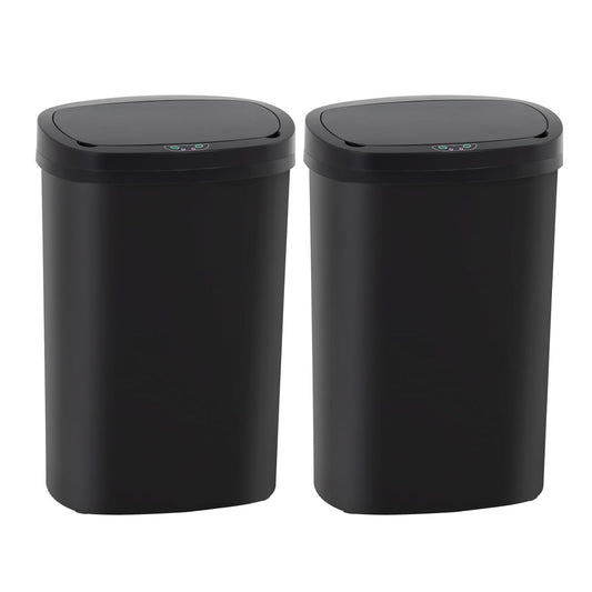 Automatic Motion Sensor Bathroom Trash Can with Lid, 13 Gallon Touchless Trash Bin, Smart Dog Proof Garbage Can, Touch Free Waste Basket for Toilet, Office, Bedroom,Black,2