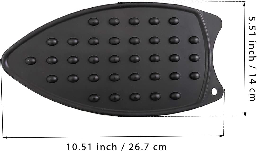 2 Pcs Silicone Iron Rest Pad, Silicone Iron Rest Pads, Silicone Iron Rest Pads Multipurpose Iron Hot Resistant Mat for Flat Irons, Ironing Board-Black