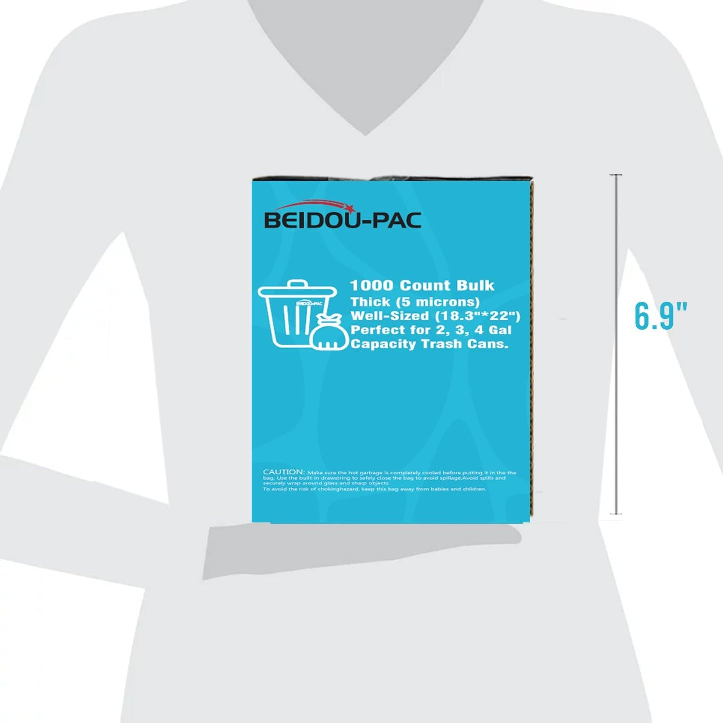 2-4 Gallon Trash Bags, 1000 Count Bulk Value Pack, Clear Plastic Recycling Bags, Small Multi-purpose Garbage Bags for Business Home Bathroom Kitchen Commercial and Industrial