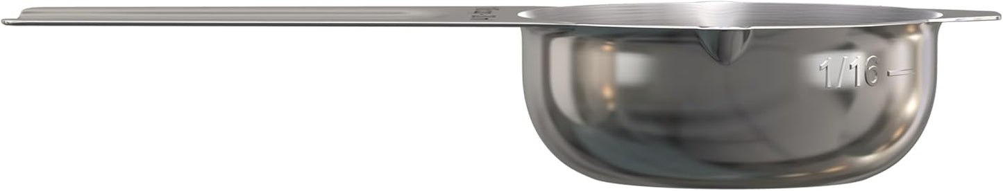 Color Up ⅛ Cup Measuring Cup (30 ml) – Premium Chrome Stainless Steel, Accurate for Wet & Dry Ingredients, Embossed Markings, Easy-Pour Spouts, Dishwasher-Safe, Kitchen Essential